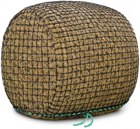 6x6 ft Round Bale Hay Net for Horses & Livestock - Slow Feeder Hay Net with 2 inch Mesh, Knotless Design, Durable Heavy-Duty (6 * 6 ft)