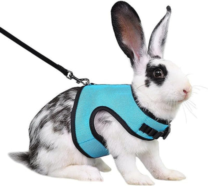 Rabbit Harness and Leash Escape Proof Soft Mesh Bunny Leash and Harness Set