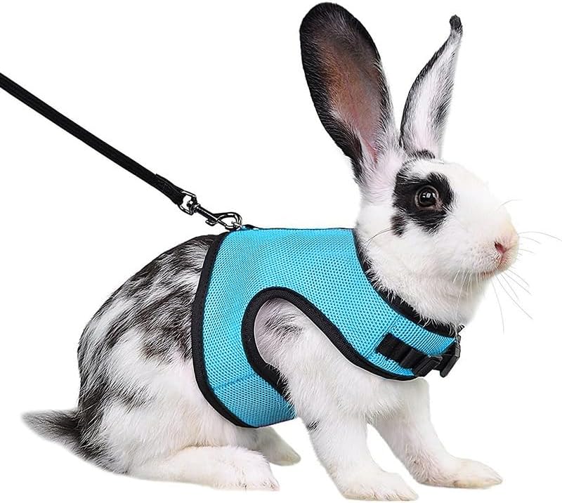 Rabbit Harness and Leash Escape Proof Soft Mesh Bunny Leash and Harness Set