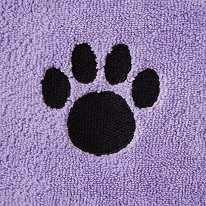 Bone Dry Pet Grooming, Embroidered Microfiber Towel Drying Collection, 15x30, Lavender