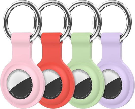Compatible with AirTag Holder Case Keychain 4 Pack,for AirTag 2nd & 1st Generation Key Chain Ring Case Cover for Air Tag Holder GPS Tracker Air Tag 2nd gen Finders Air Tagholder for Kids,Bags,Luggages