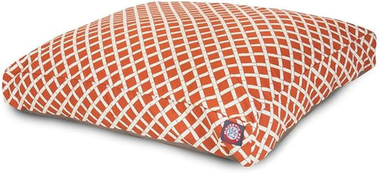 Burnt Orange Bamboo Large Rectangle Indoor Outdoor Pet Dog Bed With Removable Washable Cover By Majestic Pet Products