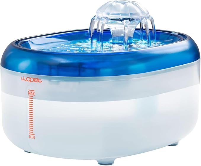WOPET Cat Water Fountain, 2L Cat Fountain for Drinking- Pet Water Fountain Inside -Automatic Pet Water Dispenser for Cats & Small Dogs, Ultra Quiet Pump, BPA-Free, Visible Water Level