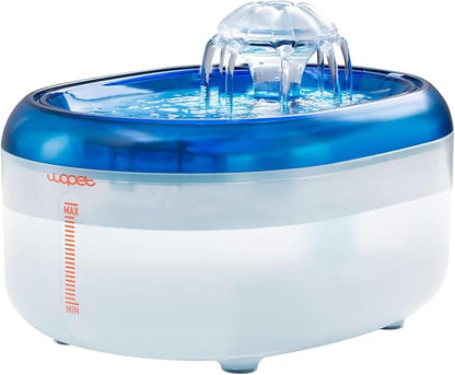 WOPET Cat Water Fountain, 2L Cat Fountain for Drinking- Pet Water Fountain Inside -Automatic Pet Water Dispenser for Cats & Small Dogs, Ultra Quiet Pump, BPA-Free, Visible Water Level