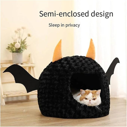 cat Bed, Pet House Halloween Imp Cat Litter Big Space Fall and Winter Warmth Puppy Kennel,Parts
