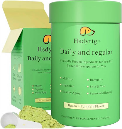 Dog Multivitamin - Pet Vitamins and Supplements 45-in-1 Daily to Support Joint, Immune System, Digestive Health, Skin & Coat with Chondroitin, Omega 3 & Probiotics, 8.8oz