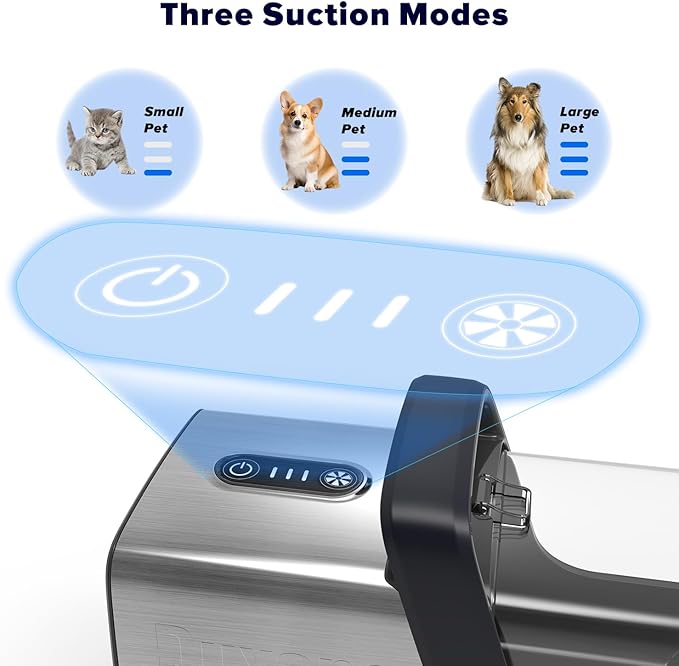 DUXANO 7 in 1Dog Grooming Kit Pet Grooming Kit 15000 Pa Powerful Vacuum Suction Picks Up 99% Pet Hair, Pet Hair Remover with Dog Clippers, Grooming Brush, Nail Trimmer Grinder (Extra Large)