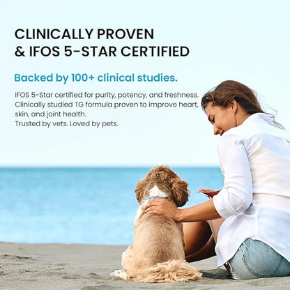 Norwegian Omega 3 for Dogs – Human Grade Fish Oil with IFOS 5-Star, Maximum Absorption, Patented, Vet Approved, Supports Skin & Coat, Joints, Heart & Brain, Individually Sealed Sachets