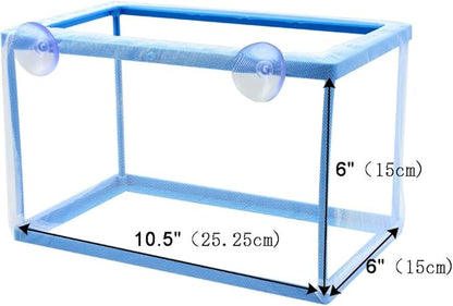 AQUANEAT Fish Tank Breeder 2 pcs Large Mesh Net Fry Saver Aquarium Spawn Hatchery Isolation with Suction Cups
