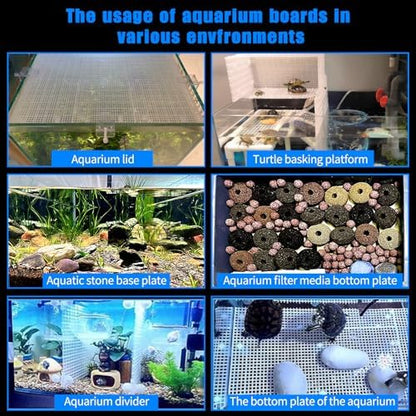 Plastic Egg Crate Grip Panel Fish Tank Divider Aquarium Divider Filter Bottom Fish Tank Isolation Board Egg Crate Tray (White, 12pcs 11.8X5.9 Inch with 0.15 Inch Hole)