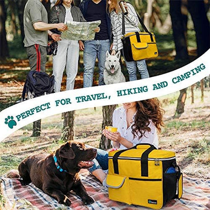 PetAmi Dog Travel Bag Organizer, Pet Supplies Diaper Tote, Yellow Medium