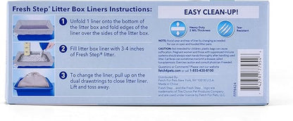Fresh Step Jumbo Drawstring Cat Litter Box Liners, Unscented Heavy Duty Kitty Litter Bags for X-Large Oval or Rectangle Pans, Helps Contain Mess, Easy Lift Out Cleanup, 36 x 19 in, 7 Count - 36 Pack
