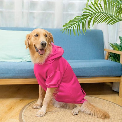 KOOLTAIL Dog Hoodie for Large Medium Small Dogs,Soft&Warm Pet Sweater with Leash Hole & Pocket Boy Girl,Puppy Fall Winter Jacket Clothes,French Pitbull Cold Weather Coat Sweatshirt,Deep Pink XL/XXL