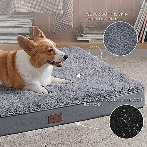 Waterproof Dog Crate Bed for Small Dogs Orthopedic 29x18 Grey