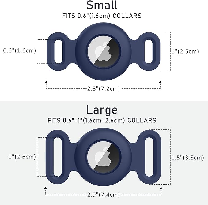Vancle at Case for Dog Collar, Waterproof Apple Air Tag Protective Holder GPS Tracking Finder for Pet, Silicone Case for Dog Collar Cat Loop Holder Pet Accessories