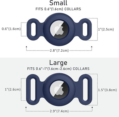 Vancle at Case for Dog Collar, Waterproof Apple Air Tag Protective Holder GPS Tracking Finder for Pet, Silicone Case for Dog Collar Cat Loop Holder Pet Accessories