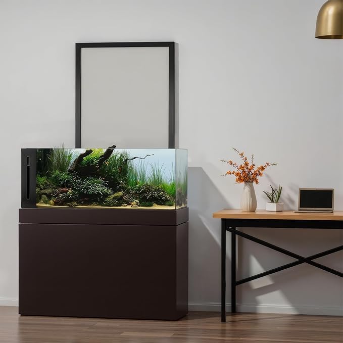 Allcolor Ultra Clear Rimless Aquarium Tank gallons Low Iron Glass Side Filtration + Anti-Jumping net (50Gal)