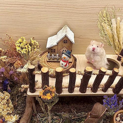 Natural Ear of Grain Flower&Herb Bedding Mate Habitat Decor, Adding Fun Hamster Accessories for Hamsters Gerbils Lemming