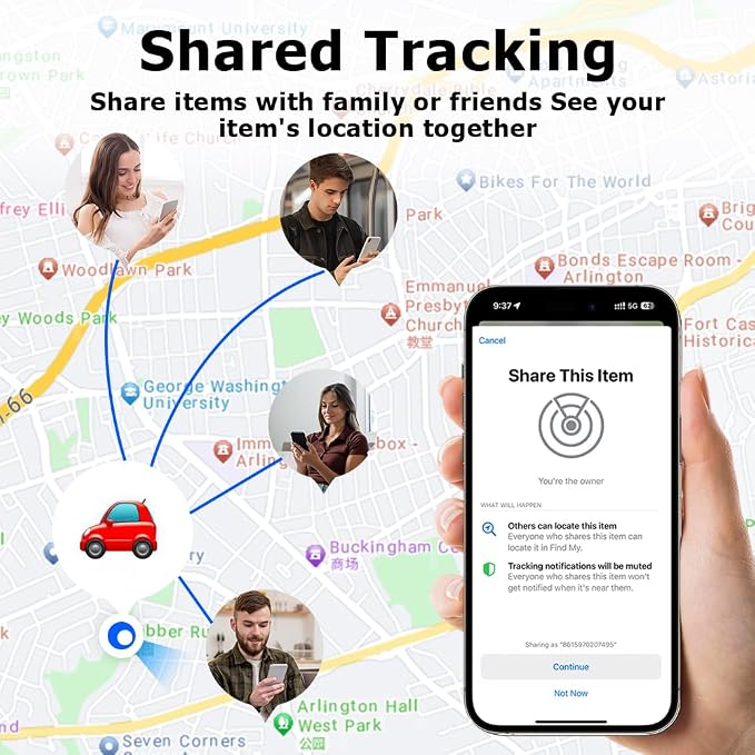 Mini GPS Tracker for Vehicles, No Month Fees, Bluetooth Tracker Tag | Magnetic Tracker for Car, IP67 Waterproof, 12 Months Battery Life, No Subscription, Tracking Tag for Cars Bikes Luggage