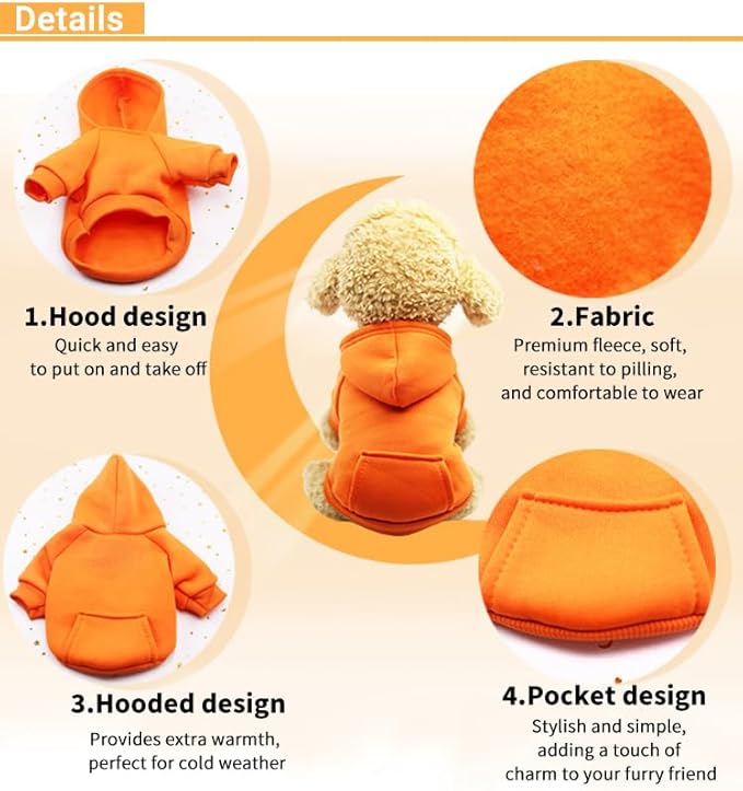 TAPBULL Dog Dresses, Fashionable Pet Dog Sweatshirt Clothes in Dark Colors, Cute Cat Birthday Dress Outfit (Red/Blue/Orange 3-Pack), Large