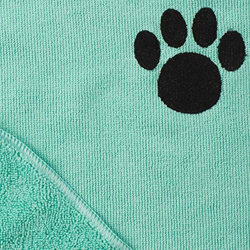 Bone Dry Pet Grooming, Embroidered Microfiber Towel Drying Collection, 15x30, Aqua