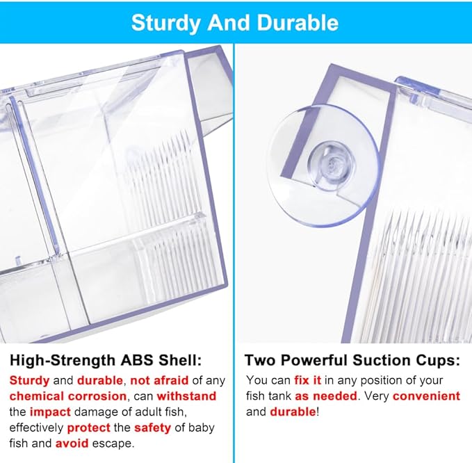 DaToo Fish Breeding Box Aquarium Holding Tank Transparent Fish Isolation Box Acclimation Hatchery Incubator Breeder for Betta Shrimp Clownfish Guppy