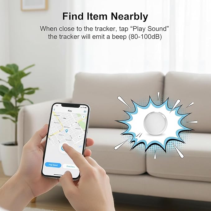 No Subscription GPS Tracker for Vehicles Work with Find My (iOS Only) Mini Tracker Tags Global Coverage Hidden Car Locator Tracking Device with Waterproof Magnetic Case for Luggage,Pets