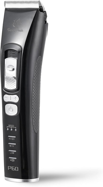 FENICE PEAK Dog Grooming Clippers for Thick Heavy Coats 3 Speeds Low Noise Pet Grooming Kit Cat Eletric Clipper with 10FC Ceramic & Stainless Steel Blade,Black