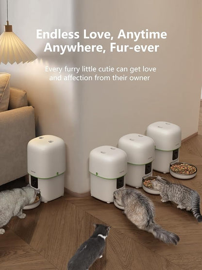 Automatic Cat Feeder with Camera - 5G WiFi Auto Cat Food Dispenser, 1080P HD Video with Night Vision, 1-15 Meals, 1-99 Portions, 2-Way Audio, Keeps Food Fresh, 4L Timed Pet Feeder Also for Dogs