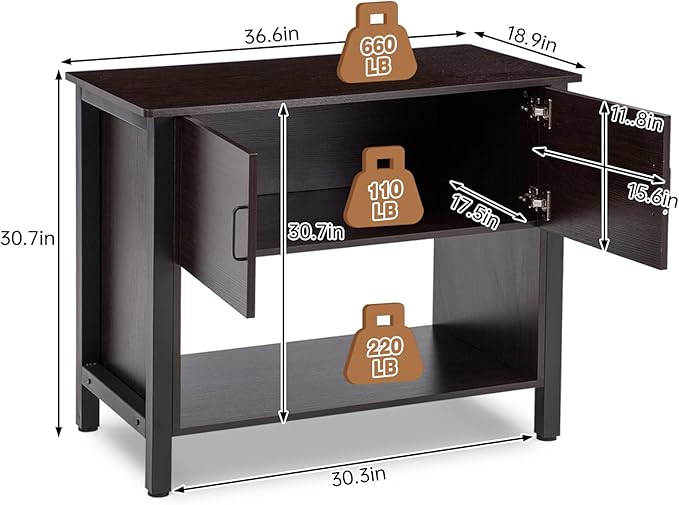 Aquarium Stand with Cabinet for Fish Tank Metal Stand Storage,40 Gallon Fish Tank Stand,Turtle Reptile Terrariums 36.6" x 18.9" x 30.7"