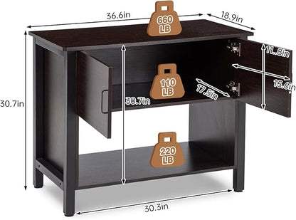 Aquarium Stand with Cabinet for Fish Tank Metal Stand Storage,40 Gallon Fish Tank Stand,Turtle Reptile Terrariums 36.6" x 18.9" x 30.7"