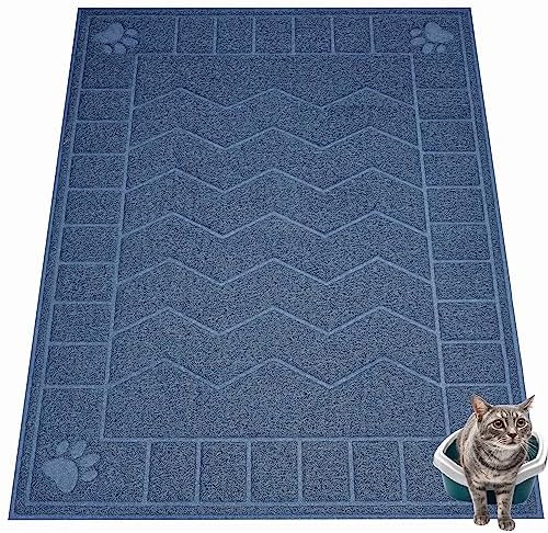 Cat Litter Box Mat, 47" x 35" Large Waterproof Litter Trapping Mat
