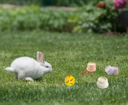 9 PCS Bunny Stacking Cups, Stacking Cups for Rabbits Stack up Bunny Cups Toys Rabbit Food Dispenser for Rabbits Bunny Small Animals