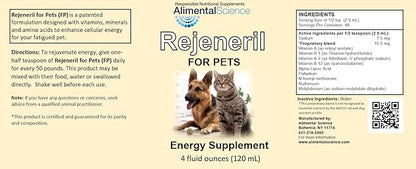 Rejeneril-FP 4oz up to 240 Servings Naturally Relieve Fatigue in Pets Increase Energy Normal Appetite Immune Support Dog Cat & Pet Formulation Antioxidant Vitamin Mineral Supplement Longevity Vitality