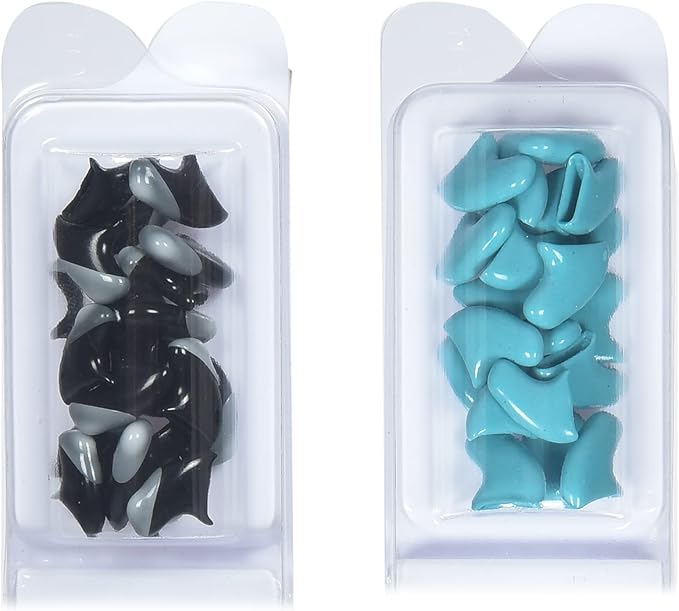 Kitty Caps Nail Caps for Cats, Black with Gray Tips & Baby Blue - Safe, Stylish & Humane Alternative to Declawing Stops Snags & Scratches, Medium (9-13 lbs), 40 Count - 3 Pack