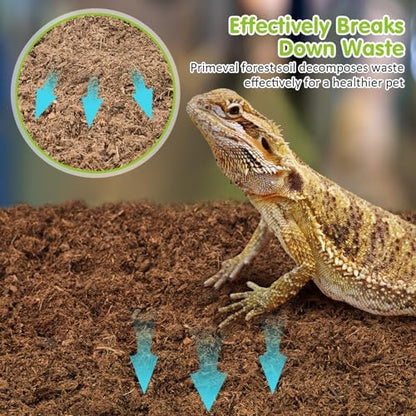 VCEPJH 2 Pcs Reptile Substrate Burrowing Tortoise Bedding for Habitat Bearded Dragon Enclosure Topsoil Terrarium Substrate for Snake Tarantula Gecko Lizard Spidey Frog Hermit Crab (5 L)