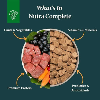 ULTIMATE PET NUTRITION Nutra Complete Bone Broth Infusions, 100% Freeze Dried Raw Veterinarian Formulated Dog Food with Antioxidants Prebiotics and Amino Acids (1 Pound, Bone Broth Fish)