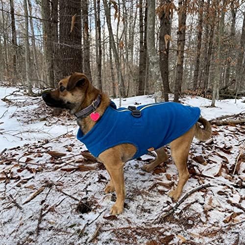 Gooby Zip-Up Fleece Dog Sweater, Blue, Medium