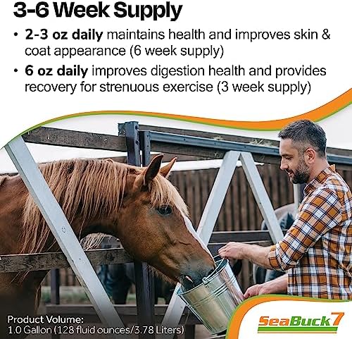 SeaBuck 7 Equine Sea Buckthorn Supplement for Horses, 1 Gallon