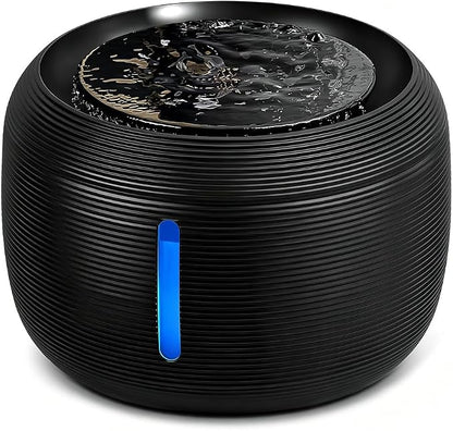 85oz/2.5L Cat Water Fountain, Automatic Pet Water Fountains for Cats Indoor | Cat Water Bowl Dispenser for Cats, with LED Light & Water Level Window - for Pets & Small Animals