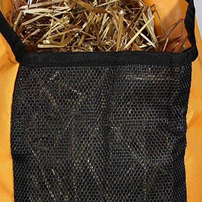 Majestic Ally 1200 D Hay Feeder Tote Bag for Horses, Sheep with Reflective Trim- Reduces Waste - Comes with 36” Hay Net (Purple)