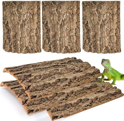 Cork Terrarium Background 11.8x7.9in 6PCS Natural Reptile Cork Bark Flats Terrarium Board Bearded Dragon Climbing Wall Mat Tank Accessories Decor for Lizard Chamelon Snake Turtle Spider Crested Gecko