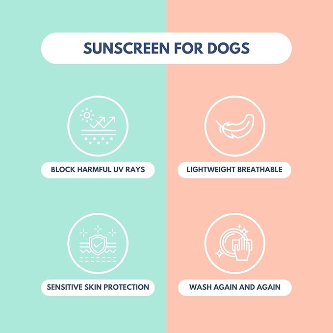 Spark Paws Sunblock Dog T-Shirt, SPF30 Protection, Lightweight Breathable Quick Dry for Dogs with Sensitive Skin - Peach & Mint (Set of 2) - 3XL