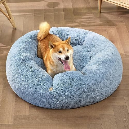 Bedsure Calming Dog Bed Medium Size Dog Donut Washable Pet Bed,30ins