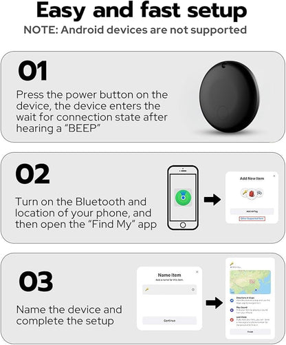 Mini Tags Smart Tracker Work with Apple Find My (iOS Only) 4-Pack, IP67 Waterproof, Keys Finder and Item Locator for Keys, Bags,Luggage and More (Not for Android)