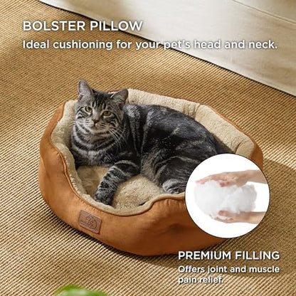 Bedsure Small Dog Bed Washable,Round Cat Beds for Indoor Cats,20in