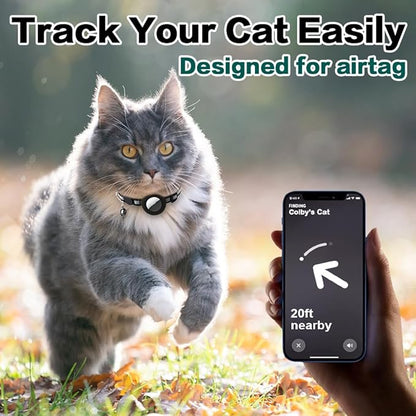 Airtag Cat Collar Breakaway, Cat Collar with Air Tag Holder(Pink) | Safety Breakaway Buckle, Reflective Strip, Lightweight, Bell, 0.4 Inches in Width, Adjustable Size to Fit Different Cats