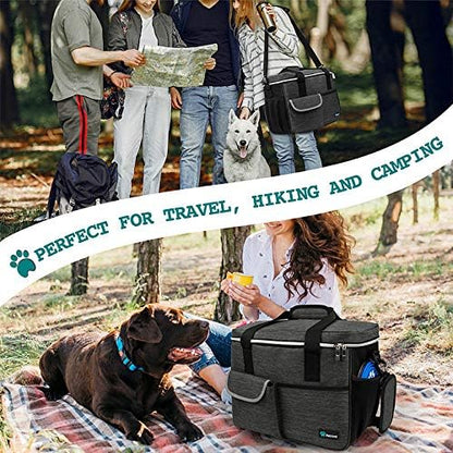 PetAmi Dog Travel Bag Organizer, Pet Supplies Diaper Tote, Dark Gray Medium