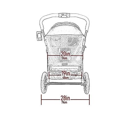 Pet Gear NO-Zip Double Pet Stroller, Zipperless Entry, for Single or Multiple Dogs/Cats, Plush Pad + Weather Cover Included, Large Gel-Filled Tires, Emerald