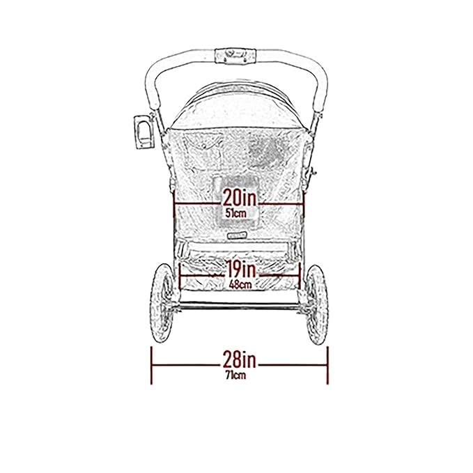 Pet Gear NO-Zip Double Pet Stroller, Zipperless Entry, for Single or Multiple Dogs/Cats, Plush Pad + Weather Cover Included, Large Gel-Filled Tires, Dark Raspberry